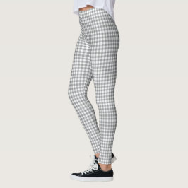 Legging Xadrez Moderno Cinza Búfalo Chic
