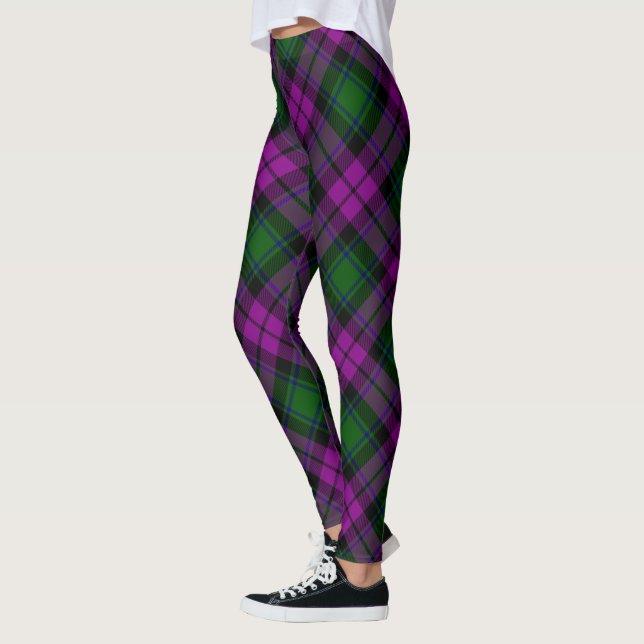 Legging Xadrez moderno fúcsia roxo e verde (Esquerda)