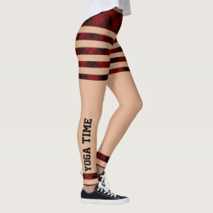Legging Xadrez Negra Vermelha de Buffalo Estilo de Lumberj
