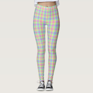 Legging Xadrez Pastel Amarelo Azul Rosa Verde Roxo