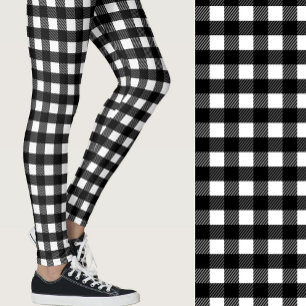 Legging Xadrez preto e branco clássico de búfalo
