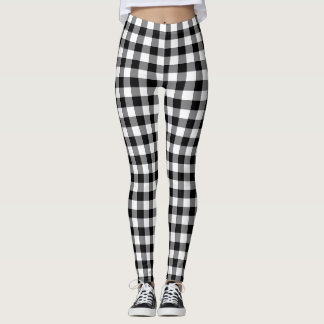 Legging Xadrez Preto E Branco Gingham Quadriculado