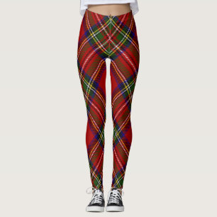 Legging Xadrez Real Stewart Tartan Padrão Escocês