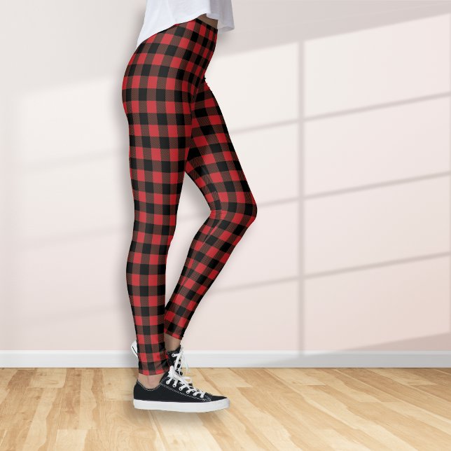 Legging Xadrez Red Black Lumberjack Buffalo (Criador carregado)