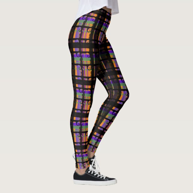 Legging Xadrez Remoinho Assustador de Halloween (Direita)
