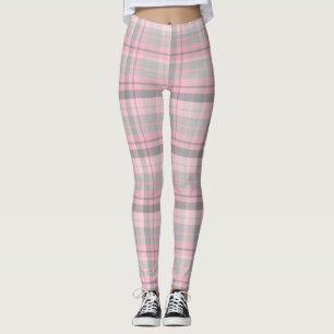 Legging Xadrez rosa Cinzas, pernas para mulheres