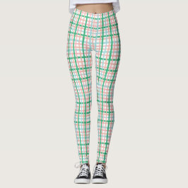 Legging Xadrez rosa e verde