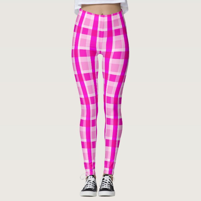 Legging Xadrez Rosa Menino (Frente)