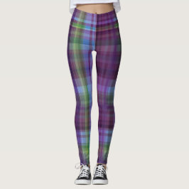 Legging Xadrez roxo-verde