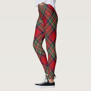 Legging Xadrez Rustic Red Green Classic Stewart Tartan