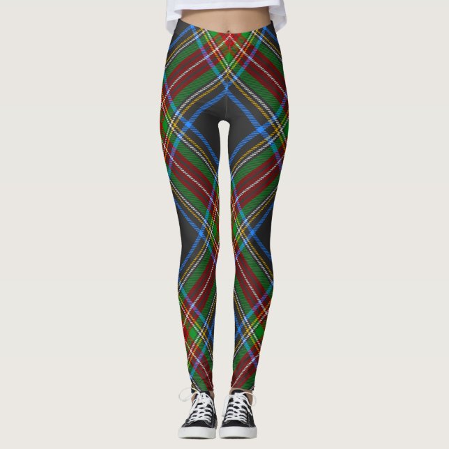 Legging Xadrez Stewart Stuart Black Clan Tartan (Frente)
