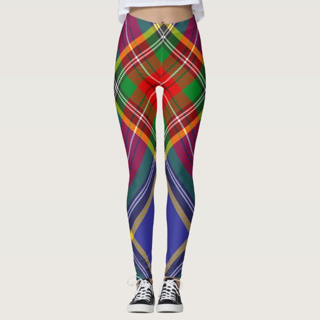 Legging Xadrez Tradicional das Terras Altas do Clã Macbeth (Frente)