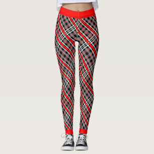 Legging Xadrez tradicional - Preto branco vermelho