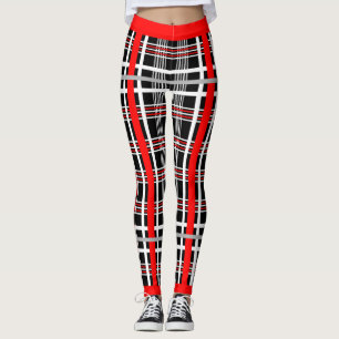 Legging Xadrez Tradicional - Vermelho Branco Preto