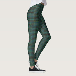 Legging Xadrez Verde Azul Tartan Estilo Tradicional