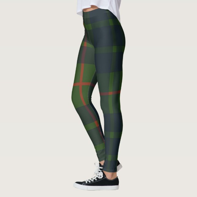Legging Xadrez Vermelha Verde Tartan  escocesa Xadrez (Esquerda)