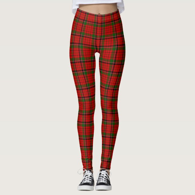 Legging xadrez vermelho e verde do tartan MacNicol (Frente)