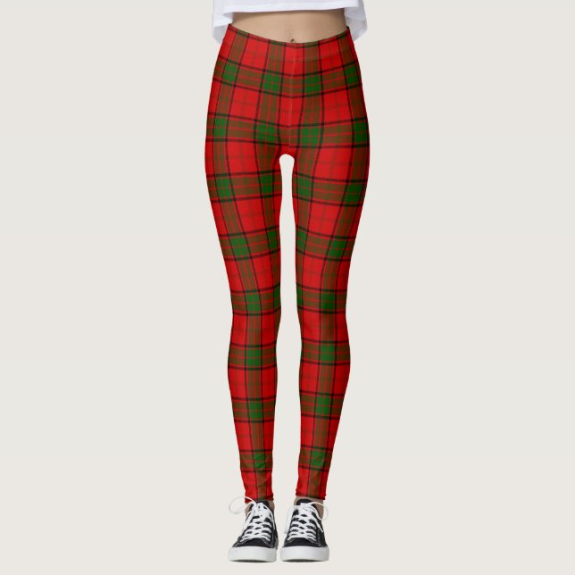 Legging xadrez vermelho e verde tartan Maxwell (Frente)