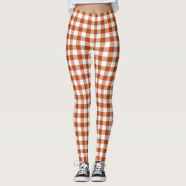 Legging Xadrez Vermelho Ferrugem Gingham