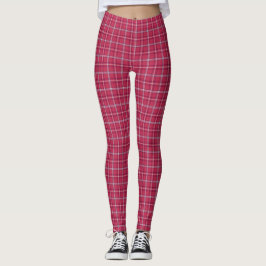 Legging Xadrez Vermelho Tijolo e Pêssego Suave