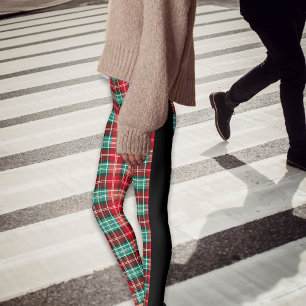 Legging Xadrezes de Natal Tartan Black Side Seams