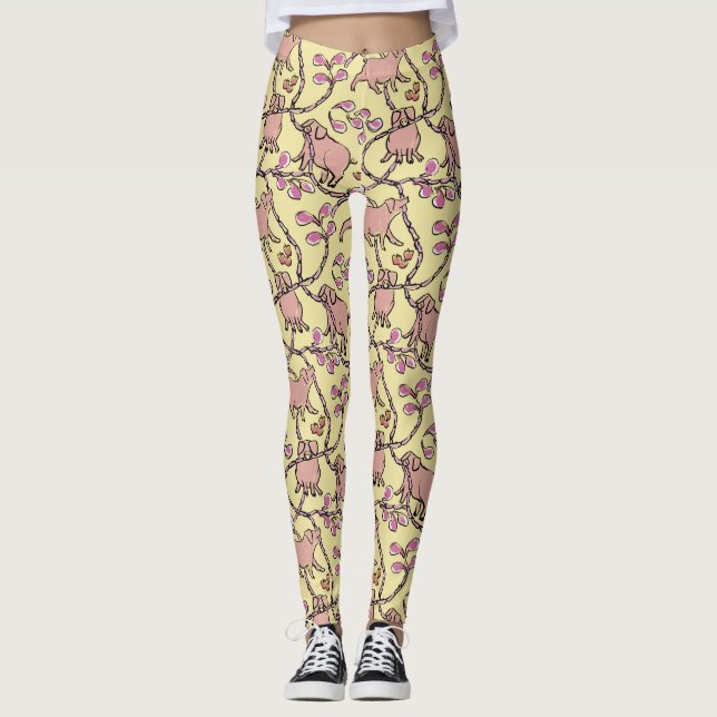 Legging Y L Padrão hilário vietnamita chinês ano de suínos (Frente)