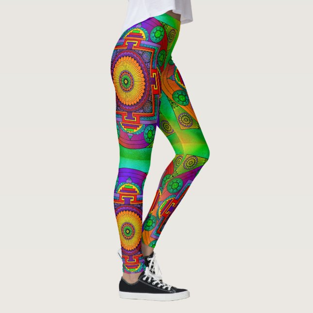 Legging yantra, o violeta verde da roda do excelente (Direita)