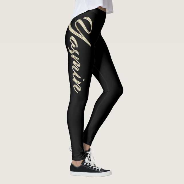 Legging Yasmin white gold Handwriting Hose (Direita)