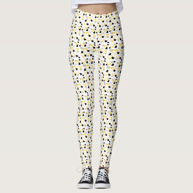 Legging yellow and black hearts (Frente)