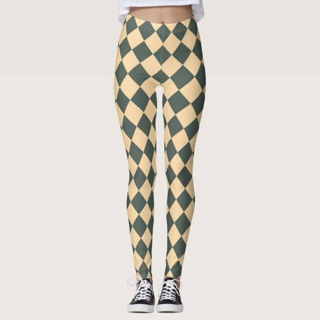 Legging Yellow Green Checker Diamond Pattern (Frente)