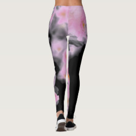 Legging Yoga do Flor Rosa e Negro