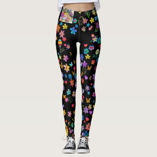 Legging Yoga Floral Whimsical