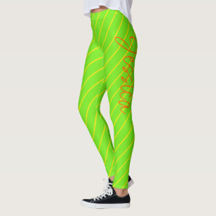 Legging Yoga Laranja Verde Neon Amarelo Neon Legal Moderno