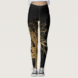 Legging Yoga na moda Black Dourado da Árvore da Vida<br><div class="desc">Este design foi criado através da arte digital. Pode ser personalizado clicando no botão personalizar e alterando a cor, adicionando um nome, iniciais ou as suas palavras favoritas. Entre em contato comigo em colorflowcreations@gmail.com se você quiser usar este design em outro produto. Compre minha pintura de acrílico abstrato original para...</div>