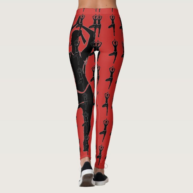 Legging Yoga Red Pose Silhouette (Verso)