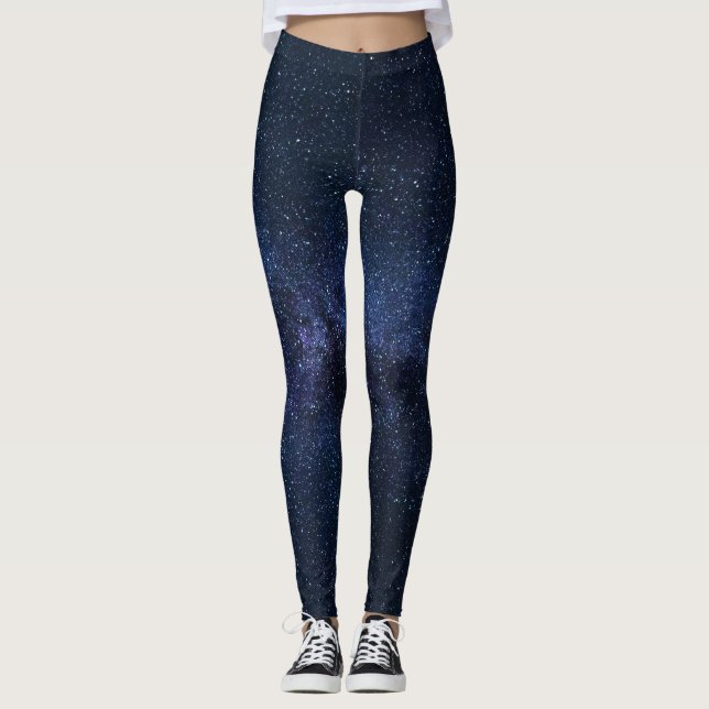 Legging Yoga vista ativo azul-da-meia-noite (Frente)