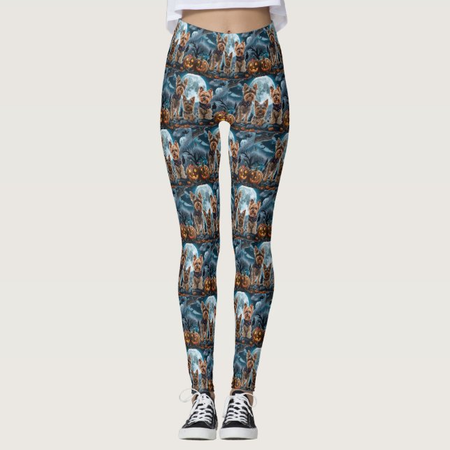 Legging Yorkshire Terrier Halloween Assustador (Frente)