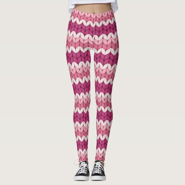 Legging Zag rosa rosa com mancha (Frente)