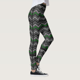Legging Zag Verde com Striping Preto...C Diff