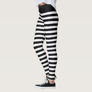 Legging zebra gótica, branca e horizontal