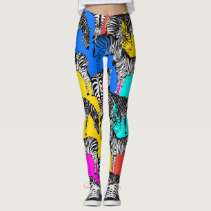 Legging Zebra,pop colorido,abstrato, animais