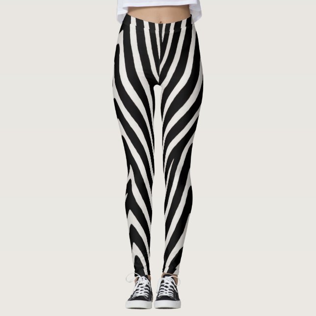 Legging 🖤 Zebra Preto e Branco Ousado Estilo Moderno 🖤 (Frente)