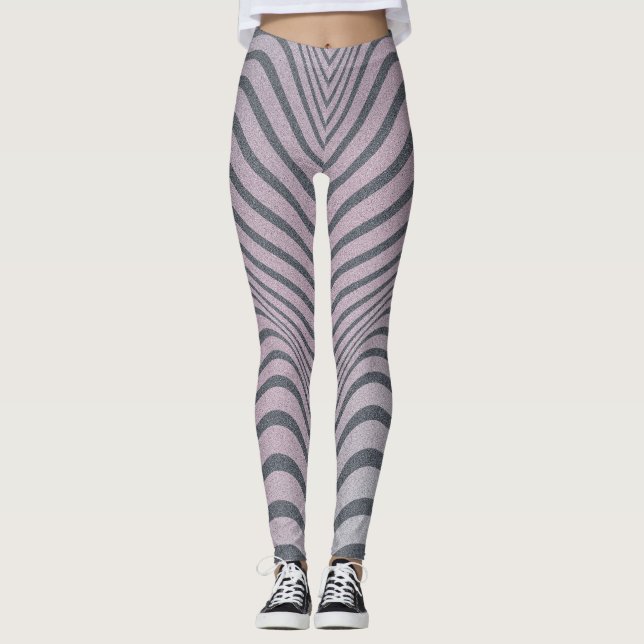 Legging Zebra Psicodélica: Grainy Vintage Stripes. (Frente)