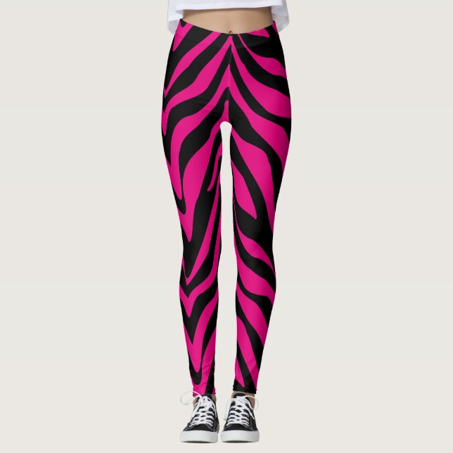Legging Zebra Rosa-Rosa-Quente Socialite (Frente)