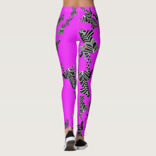Legging Zebra roxa selvagem moderna