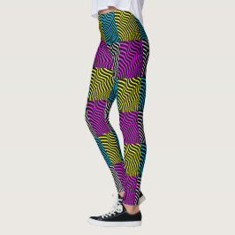Legging Zebra Stripes - Abstrato de padrão geométrico Art