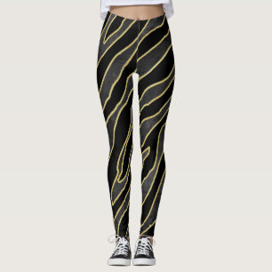Legging Zebra Stripes: Abstrato Monocromo Sem Costura.