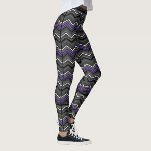 Legging Zig. Roxo com Striping Preto...Epilepsia