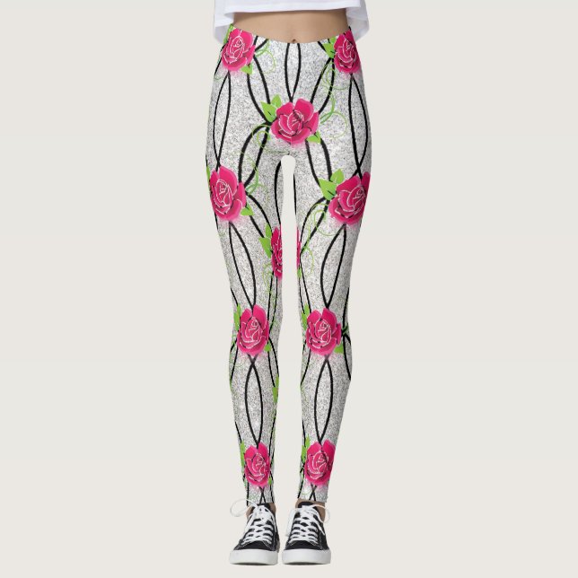 Legging Zig Zag Pattern, flor (Frente)