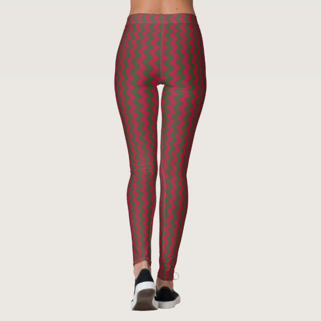 Legging zigue-zague vermelho e verde  (Verso)